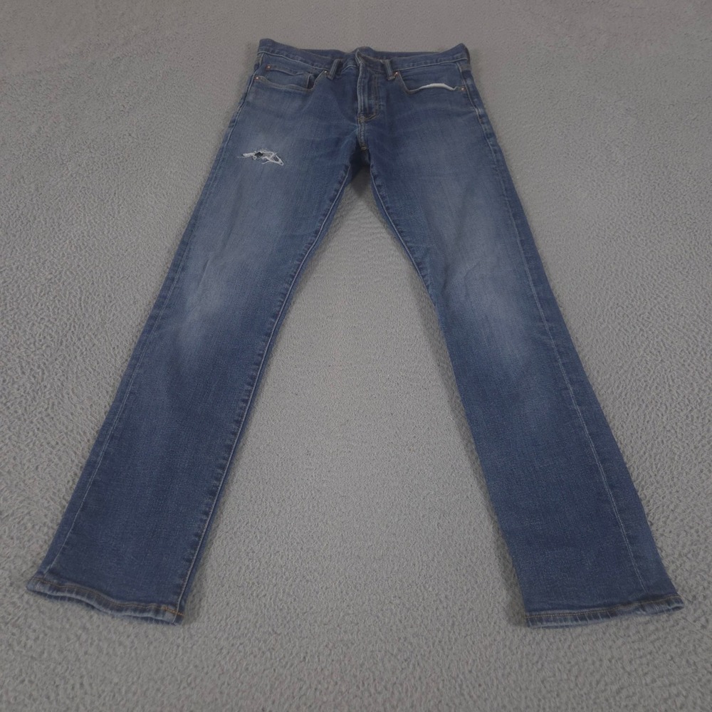 Gap Jeans Mens 32x32 Blue Slim Leg Distressed Denim Classic 5-Pocket‎ Essential